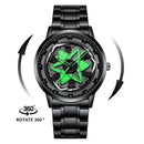 Kaleidoscope Sharingan 3D Japanese Anime Dial Rotary Dial Watch Quartz Men's Luxury Waterproof Fashion Watch Stainless Steel Band