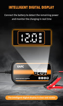 Intelligent 12V Car Battery Charger with Digital Display 2Ah-20Ah Lead Acid Repair Tool for Car SUV Motorcycle