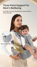 INSULAR 3-in-1 Multi-functional Child Waist Stool Breathable Baby Carrier with Hip Seat Front Hold Portable 4 Season Use