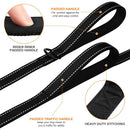 Heavy Duty Double Handle Dog Leash with Reflective Strips for Night Safety - Suitable for Large And Extra Large Breeds - Basic Polyester Blends Leash