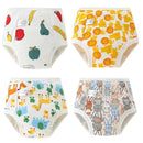 4PCS Unisex Baby Waterproof Diapers Cotton Potty Training Pants Reusable Eco-Friendly Pee Shorts for Boys & Girls 1-3 Years