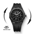 Kaleidoscope Sharingan 3D Japanese Anime Dial Rotary Dial Watch Quartz Men's Luxury Waterproof Fashion Watch Stainless Steel Band