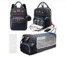 3-in-1 Diaper Bag Backpack – Foldable Baby Bed & USB Charging
