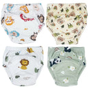 4PCS Unisex Baby Waterproof Diapers Cotton Potty Training Pants Reusable Eco-Friendly Pee Shorts for Boys & Girls 1-3 Years