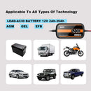 Intelligent 12V Car Battery Charger with Digital Display 2Ah-20Ah Lead Acid Repair Tool for Car SUV Motorcycle