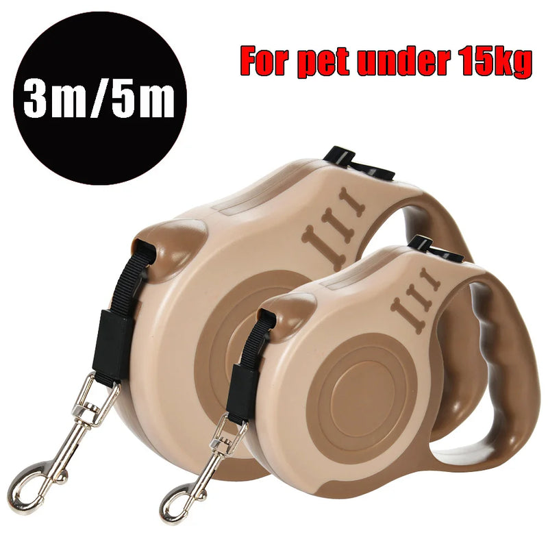 Retractable Dog Leash 3m/5m for Small to Large Dogs - Durable Nylon Traction Rope Leash for Hiking Walking Chihuahua French Bulldog