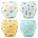 4PCS Unisex Baby Waterproof Diapers Cotton Potty Training Pants Reusable Eco-Friendly Pee Shorts for Boys & Girls 1-3 Years