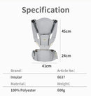 INSULAR 3-in-1 Multi-functional Child Waist Stool Breathable Baby Carrier with Hip Seat Front Hold Portable 4 Season Use