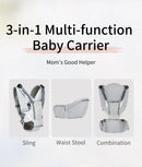 INSULAR 3-in-1 Multi-functional Child Waist Stool Breathable Baby Carrier with Hip Seat Front Hold Portable 4 Season Use