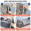 3-in-1 Diaper Bag Backpack – Foldable Baby Bed & USB Charging