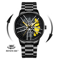 Kaleidoscope Sharingan 3D Japanese Anime Dial Rotary Dial Watch Quartz Men's Luxury Waterproof Fashion Watch Stainless Steel Band