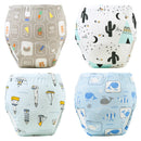 4PCS Unisex Baby Waterproof Diapers Cotton Potty Training Pants Reusable Eco-Friendly Pee Shorts for Boys & Girls 1-3 Years