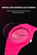 Men's Fashion Casual Sports Quartz Watch Waterproof No Digital Calendar Couple Watch with Plastic Band And Glass Dial Window