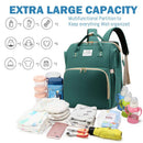 3-in-1 Diaper Bag Backpack – Foldable Baby Bed & USB Charging