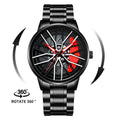 Kaleidoscope Sharingan 3D Japanese Anime Dial Rotary Dial Watch Quartz Men's Luxury Waterproof Fashion Watch Stainless Steel Band