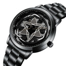 Kaleidoscope Sharingan 3D Japanese Anime Dial Rotary Dial Watch Quartz Men's Luxury Waterproof Fashion Watch Stainless Steel Band