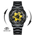 Kaleidoscope Sharingan 3D Japanese Anime Dial Rotary Dial Watch Quartz Men's Luxury Waterproof Fashion Watch Stainless Steel Band
