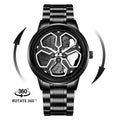 Kaleidoscope Sharingan 3D Japanese Anime Dial Rotary Dial Watch Quartz Men's Luxury Waterproof Fashion Watch Stainless Steel Band