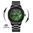 Kaleidoscope Sharingan 3D Japanese Anime Dial Rotary Dial Watch Quartz Men's Luxury Waterproof Fashion Watch Stainless Steel Band
