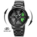 Kaleidoscope Sharingan 3D Japanese Anime Dial Rotary Dial Watch Quartz Men's Luxury Waterproof Fashion Watch Stainless Steel Band