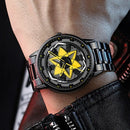Kaleidoscope Sharingan 3D Japanese Anime Dial Rotary Dial Watch Quartz Men's Luxury Waterproof Fashion Watch Stainless Steel Band