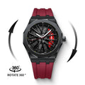 Kaleidoscope Sharingan 3D Japanese Anime Dial Rotary Dial Watch Quartz Men's Luxury Waterproof Fashion Watch Stainless Steel Band