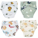 4PCS Unisex Baby Waterproof Diapers Cotton Potty Training Pants Reusable Eco-Friendly Pee Shorts for Boys & Girls 1-3 Years