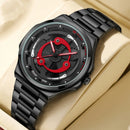 Kaleidoscope Sharingan 3D Japanese Anime Dial Rotary Dial Watch Quartz Men's Luxury Waterproof Fashion Watch Stainless Steel Band