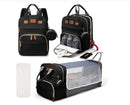 3-in-1 Diaper Bag Backpack – Foldable Baby Bed & USB Charging