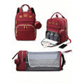 3-in-1 Diaper Bag Backpack – Foldable Baby Bed & USB Charging