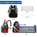 3-in-1 Diaper Bag Backpack – Foldable Baby Bed & USB Charging