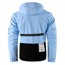 Men's Casual Windproof Jacket with Detachable Hat Solid Color Spring Autumn Versatile Coat Comfortable Knit Fabric Zip Closure